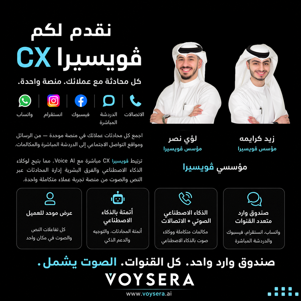Voysera founders Luay Nasr and Zaid Karaymeh announcing Voysera CX
